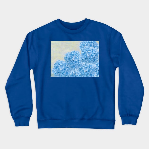 Blue Hydrangea Flowers Crewneck Sweatshirt by lauradyoung